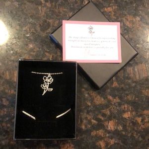 August Birth Flower 16-18” Sterling Silver  Necklace.